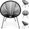 Lounge stoel voor buiten - rattan - 80 x 67 x 60 cm - zwart