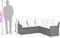vidaXL - Loungebank - met - kussens - L-vormig - poly - rattan - zwart
