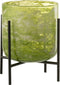J-Line windlicht Staand Marmer - kaarshouder - glas/ijzer - groen - medium