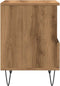 vidaXL - Nachtkastje - 40x35x50 - cm - bewerkt - hout - artisanaal - eikenkleur
