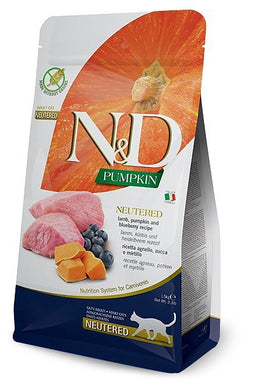 Dry cat food - FARMINA N&D CAT PUMPKIN LAMB&BLUEBERRY ADULT 300g