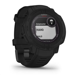 Garmin Instinct 2 Solar Tactical editie 45 mm zwart met een zwart siliconen polsband