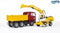 Bruder 2751 - MAN vrachtwagen - Liebherr kraan - Geel Wit Rood