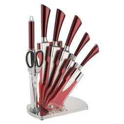 Keukenmessenset met standaard Royalty Line Zilverkleurig Roestvrij staal 15 x 15 x 35 cm