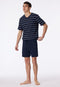 Schiesser Heren Shortama - Korte broek - V-hals - Donker blauw - M