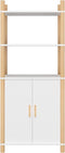 vidaXL - Hoge - kast - 60x40x141 - bewerkt - hout - wit