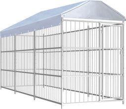 vidaXL - Hondenkennel - voor - buiten - met - dak - 450x150x200 - cm