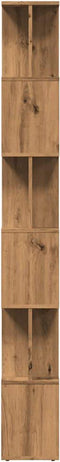 vidaXL - Boekenkast - 80x24x192 - cm - bewerkt - hout - artisanaal - eikenkleur