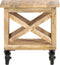 vidaXL - Bijzettafel - op - wieltjes - 40x40x42 - cm - ruw - mangohout
