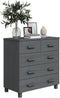 vidaXL - Dressoir - HAMAR - 79x40x80 - cm - massief - grenenhout - donkergrijs