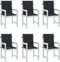vidaXL - Stoelkussens - 6 - st - lage - rug - ruitpatroon - stof - zwart