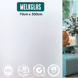 Homewell Raamfolie HR++ - Zonwerend & Isolerend - Anti inkijk - Melkglas 70x300cm