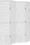 vidaXL - Kamerscherm - met - 4 - panelen - massief - paulowniahout - wit