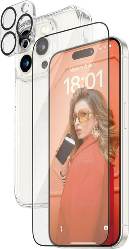 PanzerGlass B1173+2810 - Bundle - 3in1 set hoesje folie camera cover voor iPhone 15 Pro