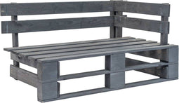 vidaXL - Tuinhoekbank - pallet - hout - grijs