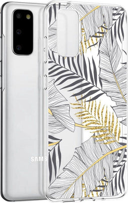 iMoshion Hoesje Geschikt voor Samsung Galaxy S20 Hoesje Siliconen - iMoshion Design hoesje - Meerkleurig / Zwart / Goud / Glamour Botanic