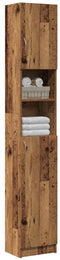 vidaXL - Badkamerkast - 32x25,5x190 - cm - bewerkt - hout - oud - houtkleurig