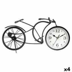 Bordsklocka Fiets Zwart Metaal 40 x 19,5 x 7 cm (4 Stuks)