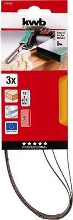 KWB 910506 - Schuurbanden - 13x457mm Korrel K60 - (3 stuks)