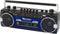 Roadstar Retro Radio – USB Ghetto Blaster met Bluetooth – Zwart/Blauw