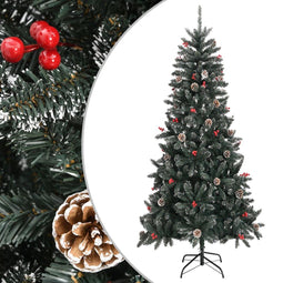 vidaXL - Kunstkerstboom - met - standaard - 240 - cm - PVC - groen