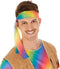 Dressforfun - Herenkostuum Hippie Peace - Elastisch Jersey T-shirt Broek met Olifantenpijpen Vest