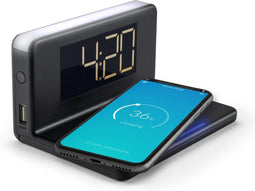 Caliber HCG018QI-B - Digitale Wekker met Draadloze Oplader - Dual Alarm - Zwart