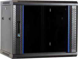 DSIT 9U wandkast met glazen deur 600x450x500mm (BxDxH) - serverbehuizing - serverrack - serverkast - 19 inch