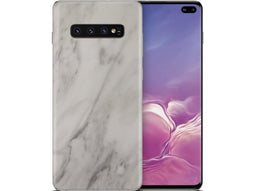 dskinz Telefoonsticker Back Skin for Samsung Galaxy S10 White Marble