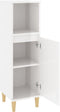 vidaXL - Badkamerkast - 30x30x100 - cm - bewerkt - hout - hoogglans - wit