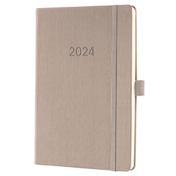Sigel agenda 2024 - Conceptum - A5 - 2 pagina's / 1 week - taupe - SI-C2460