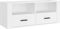 vidaXL - Tv-meubel - 100x35x40 - cm - bewerkt - hout - wit