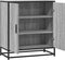vidaXL - Dressoir - 68x35x76 - cm - bewerkt - hout - en - metaal - grijs - sonoma