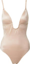 Spanx Suit Your Fancy - Thong Bodysuit - Plunge Low-Back - Beige - M