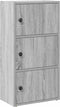 vidaXL - Boekenkast - 40x24x77 - cm - bewerkt - hout - grijs - sonoma - eikenkleurig