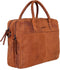 DSTRCT Wall Street 2 Vaks Leren Laptoptas - 15,6 inch - Cognac