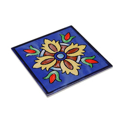 Placemat Versa Blauw Kurk Keramisch Tegel 20 X 0,6 X 20 CM