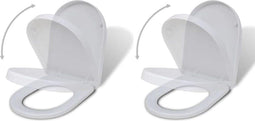 vidaXL - Toiletbrillen - met - soft-close - deksels - 2 - st - kunststof - wit