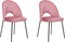 COVELO - Eetkamerstoel set van 2 - Roze - Fluweel