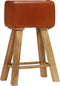vidaXL - Barstoelen - 2 - st - echt - leer - en - massief - mangohout