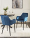 Set van 2 eetkamerstoelen WELLSTON Fluweel Donkerblauw