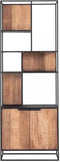DT Home TV wall element bookcase Cosmo, 2 doors, open racks,220x80x40 cm, recycled teakwood