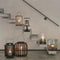 Riviera Maison Romain Hurricane On Stand - IJzer, Hout, Plastic Glas - Zwart - 20.0x20.0x43.0 cm