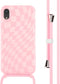 iMoshion Hoesje Geschikt voor iPhone Xr Hoesje Met Koord - iMoshion Siliconen design hoesje met koord - Roze / Retro Pink