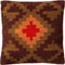 Dutch Decor MAURO - Sierkussen kelim 45x45 cm - Rocky - bruin - met een kussenhoes van 100% katoen - Inclusief binnenkussen