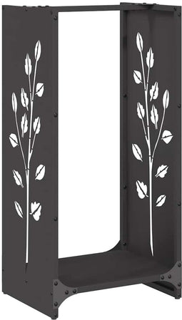 vidaXL - Brandhoutrek - 40x30x80 - cm - koudgewalst - staal - zwart