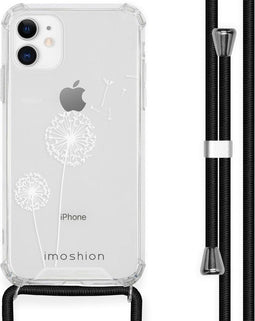 iMoshion iPhone 11 - Hoesje met Koord - Verstelbaar Koord - Wit Dandelion