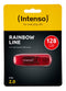 Intenso Rainbow Line - USB Stick 128GB - 28MB/s lezen 6,5MB/s schrijven - Rood