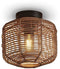 GOOD&MOJO Plafonniere Tanami - Rotan Zwart - Ø25cm - Modern