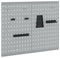 vidaXL - Pegboards - 2 - Pack - met - 8 - Accessoires, - Grijs, - 50x80 - cm, - Staal
